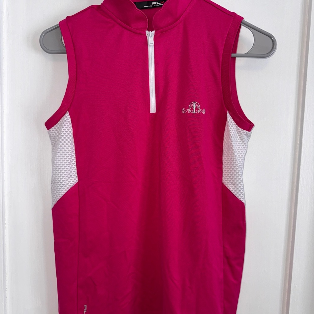 Pink Sleeveless Golf Top